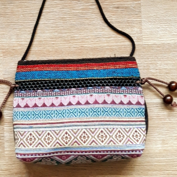Handmade Hmong Colorful Textile Embroidered Crossbody Bag - Picture 3 of 11